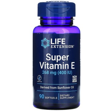 Super Vitamina E, 268 mg (400 UI), 90 Cápsulas Softgel, Life Extension