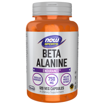 Beta Alanina, 750 mg, 120 Cápsulas Vegetais, NOW Foods