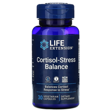 Cortisol-Stress Balance, Equilíbrio de Cortisol-Estresse, 30 Cápsulas Vegetarianas, Life Extension