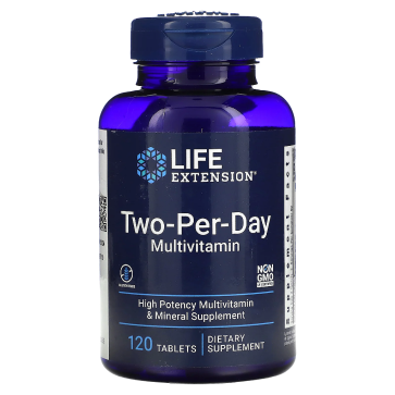 Multivitamínico 2 por Dia, Two-Per-Day Multivitamin, 120 Comprimidos, Life Extension