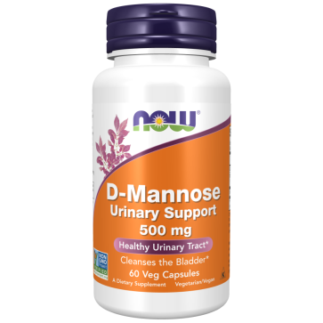 D-Manose, 500 mg, 120 Cápsulas Vegetais, NOW Foods