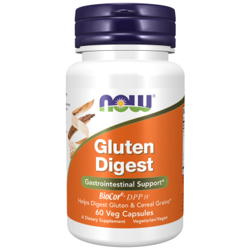 Gluten Digest, Enzimas Digestivas para Glúten, 60 Cápsulas Vegetais, NOW Foods