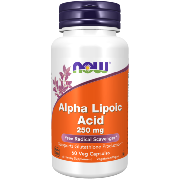 Ácido Alfa Lipóico, 250mg, 60 Cápsulas Veganas, NOW Foods