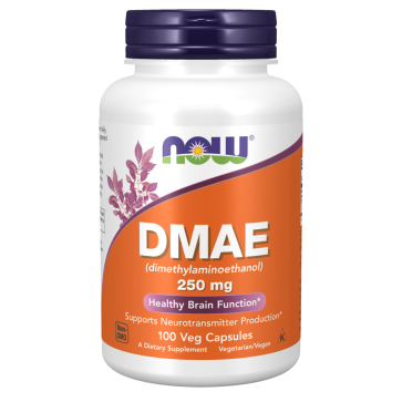 DMAE, 250 mg, 100 Cápsulas Vegetais, NOW Foods