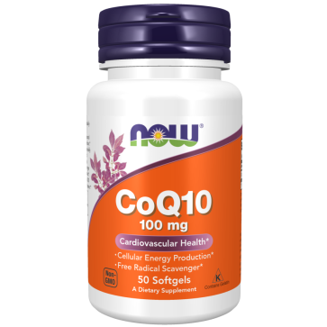 CoQ10, 100 mg, 50 Cápsulas Softgel, NOW Foods