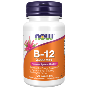 Vitamina B12, 2.000 mcg, 100 Pastilhas, NOW Foods