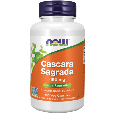 Cascara Sagrada 450 mg 100 Cápsulas Vegetais - NOW Foods