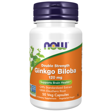 Ginkgo Biloba, 120 mg, 50 Cápsulas Vegetais, NOW Foods