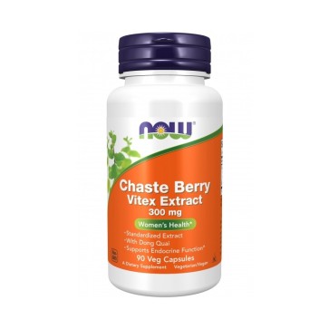 Extrato de Chaste Berry Vitex, 300 mg, 90 Cápsulas Vegetais, Now Foods