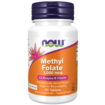 Metilfolato, 1.000 mcg, 90 Comprimidos, NOW Foods