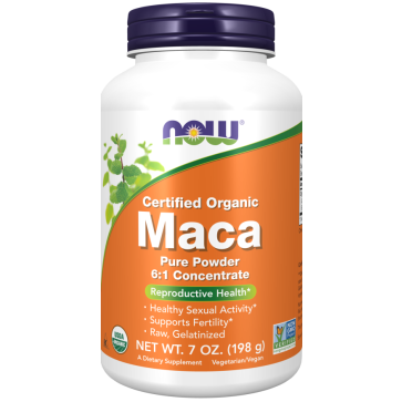 Maca Orgânica Certificada, Pó Puro, 198 g, NOW Foods