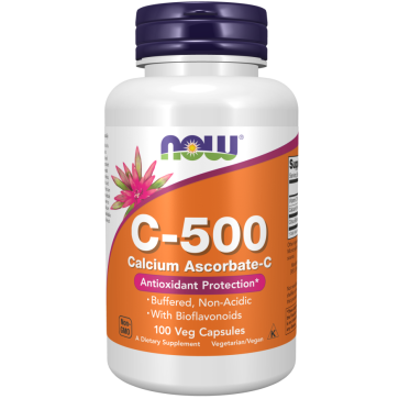 Vitamina C, 500 mg, Ascorbato de Cálcio-C, 250 Cápsulas, Now Foods