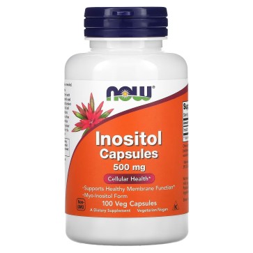 Cápsulas de Inositol, 500 mg, 100 Cápsulas Vegetais, NOW Foods