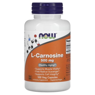 L-Carnosina, 500 mg, 100 Cápsulas Vegetais, Now Foods