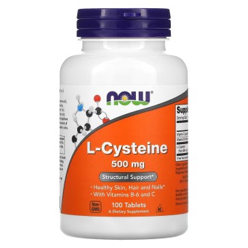 L-Cisteína, 500 mg, 100 Comprimidos, NOW Foods