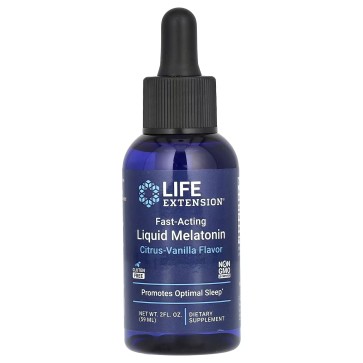 Melatonina Líquida de Ação Rápida, Baunilha Cítrica, 59 ml (2 fl oz), Life Extension