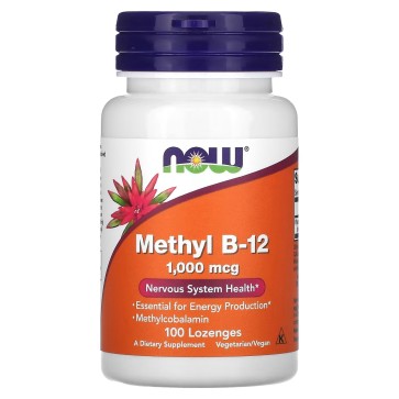 Metil B-12, 1.000 mcg, 100 Pastilhas, NOW Foods