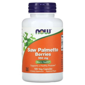 Imagem da frente do pote do produto Saw Palmetto da Now Foods