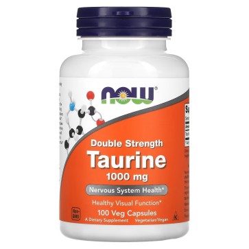 Taurina, Dupla Potência, 1.000 mg, 100 Cápsulas Vegetais, Now Foods