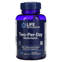 Multivitamínico 2 por Dia, Two-Per-Day Multivitamin, 60 Comprimidos, Life Extension