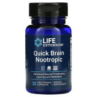 Nootrópico Quick Brain, 30 Cápsulas Vegetarianas, Life Extension