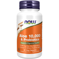 Aloe Vera 10.000 e Probióticos, 60 Cápsulas Vegetais, NOW Foods