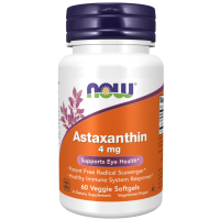 Astaxantina, 4 mg, 60 Cápsulas Softgel Vegetais, NOW Foods