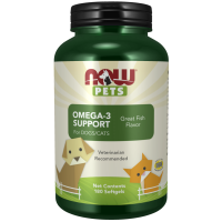 Omega 3 Pet, Suporte para Cães e Gatos 180 Softgels com Sabor Peixe, Now Foods Pets