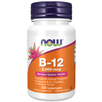 Vitamina B12, 2.000 mcg, 100 Pastilhas, NOW Foods