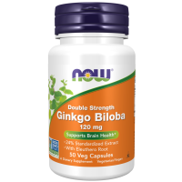 Ginkgo Biloba, 120 mg, 50 Cápsulas Vegetais, NOW Foods