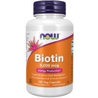 Biotina, 5.000 mcg, 120 Cápsulas Vegetais, NOW Foods