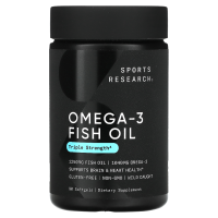 Óleo de Peixe Ômega-3, Dosagem Tripla, 1.250 mg, 90 Cápsulas Softgel, Sports Research