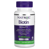 Biotina, Força Máxima, 10.000mcg, 100 Comprimidos, Natrol