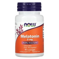 Melatonina, 3 mg, 90 Pastilhas, NOW Foods