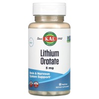 Orotato de Lítio, 5 mg, 60 Cápsulas Vegetais, KAL