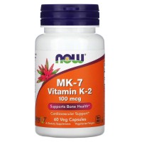 Vitamina K-2 MK-7, 100 mcg, 60 Cápsulas Vegetais, NOW Foods