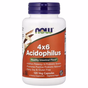 4x6 Acidófilus, 120 Cápsulas Vegetais, Now Foods
