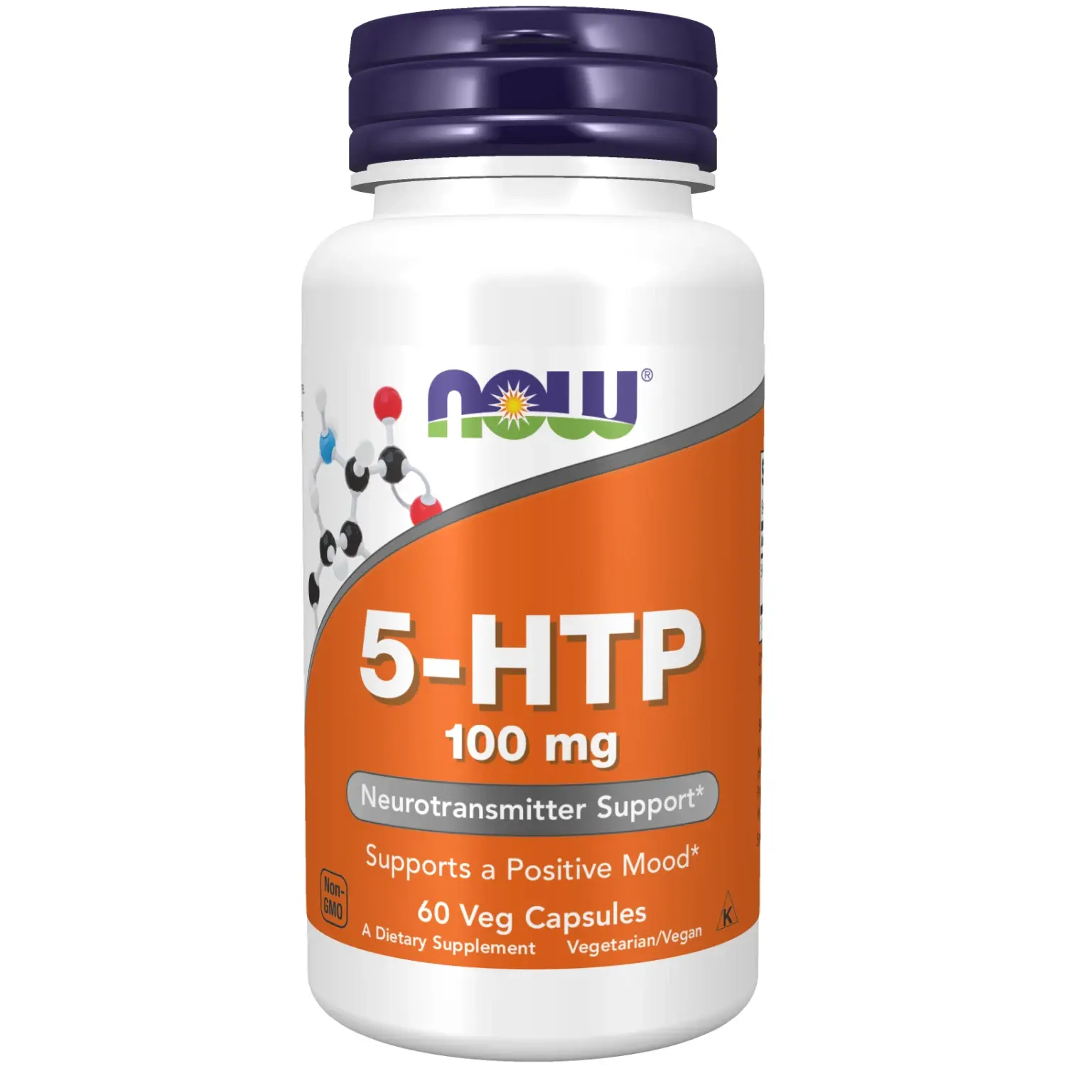 5-HTP, 100 mg, 60 Cápsulas Vegetais, Now Foods