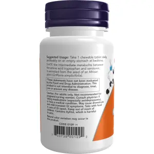 5-HTP, 100 mg, 90 Comprimidos Mastigáveis, Now Foods