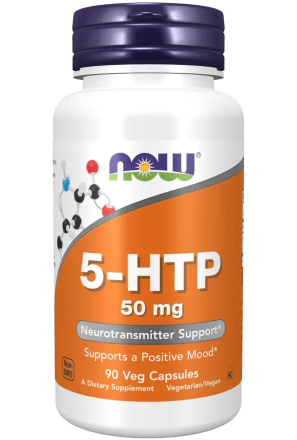 5-HTP, 50 mg, 90 Cápsulas Vegetais, Now Foods