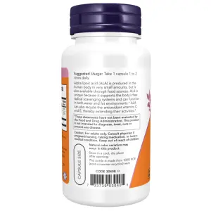 Ácido Alfa Lipoico, 100 mg, 120 Cápsulas Vegetais, Now Foods