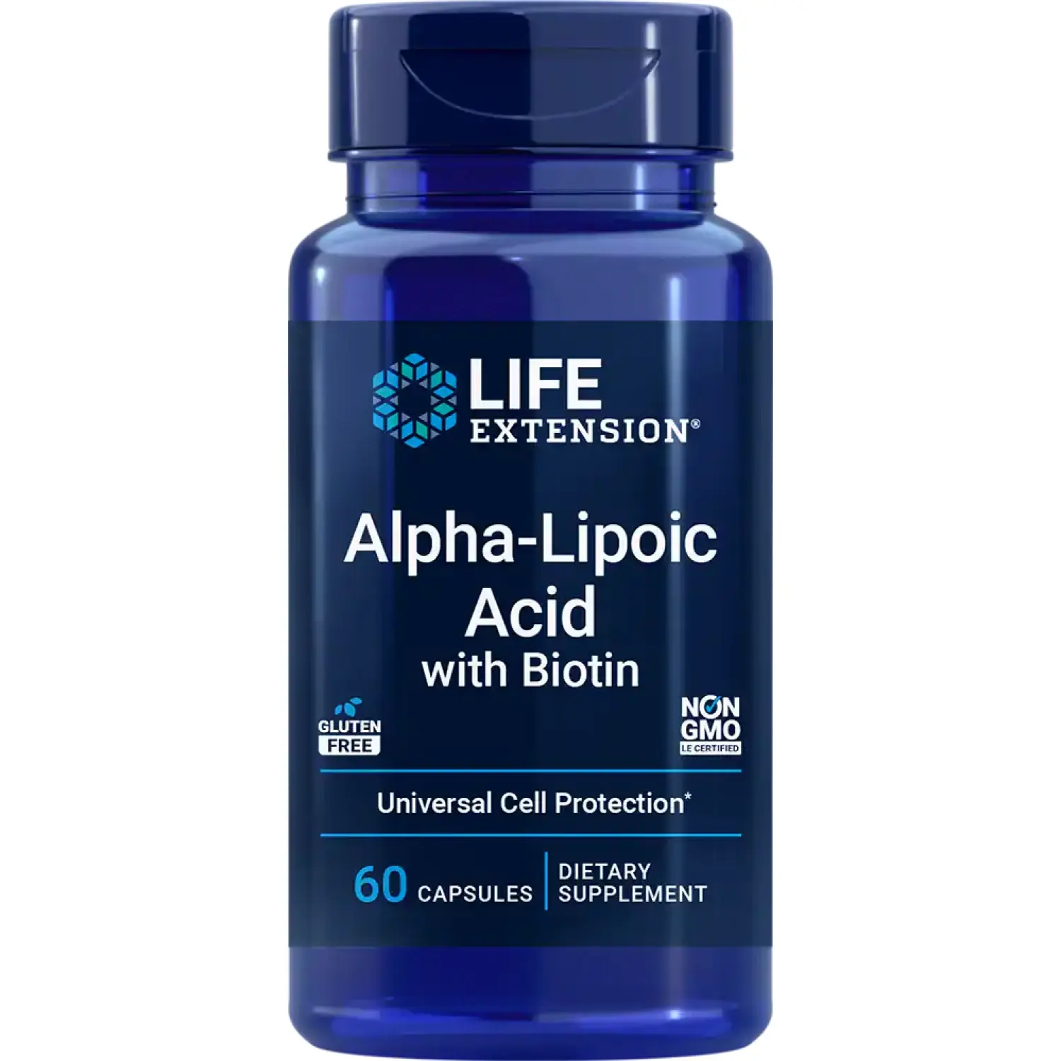 Ácido Alfa-Lipoico com Biotina, 60 Cápsulas, Life Extension