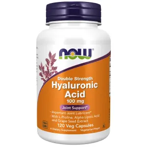 Ácido Hialurônico com L-prolina, Ácido Alfa Lipoico e Extrato da Semente de Uva, 100 mg, 120 Cápsulas Vegetais, Now Foods
