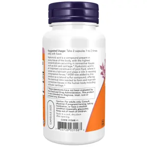 Ácido Hialurônico com MSM, 50 mg, 120 Cápsulas Vegetais, Now Foods