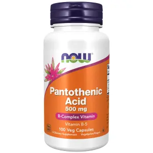Ácido Pantotênico, 500 mg, 100 Cápsulas Vegetais, Now Foods