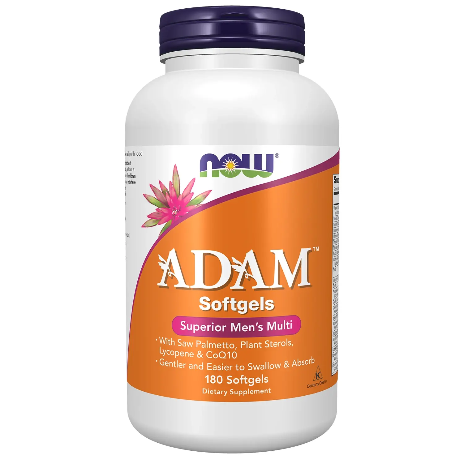 ADAM, Multivitamínico Masculino Superior, 180 Cápsulas Gelatinosas, Now foods