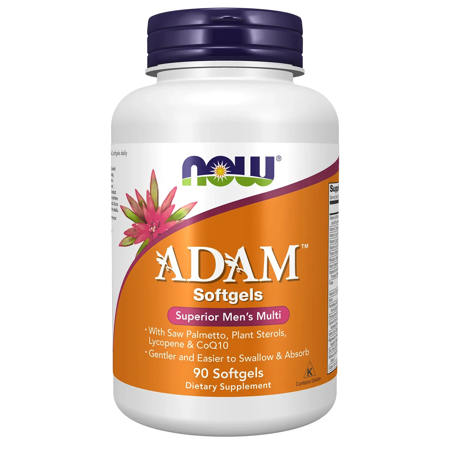 ADAM, Multivitamínico Masculino Superior, 90 Cápsulas Gelatinosas, Now foods