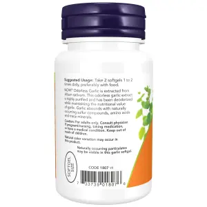 Alho Inodoro, Extrato Concentrado, 100 Cápsulas Softgel (25 mg por Cápsula Softgel), Now Foods