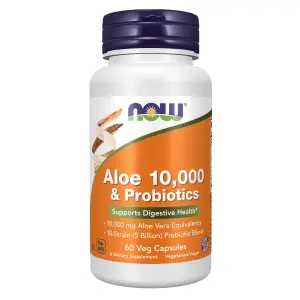 ALOE VERA 10.000 & Probióticos 60 Cápsulas Vegetais, Now Foods