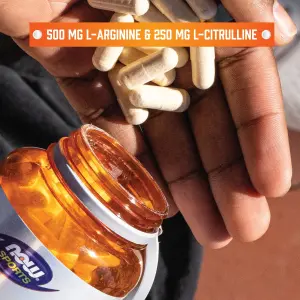 Arginina e Citrulina, 500 mg e 250 mg, 120 Cápsulas Vegetais, Sports, Now Foods